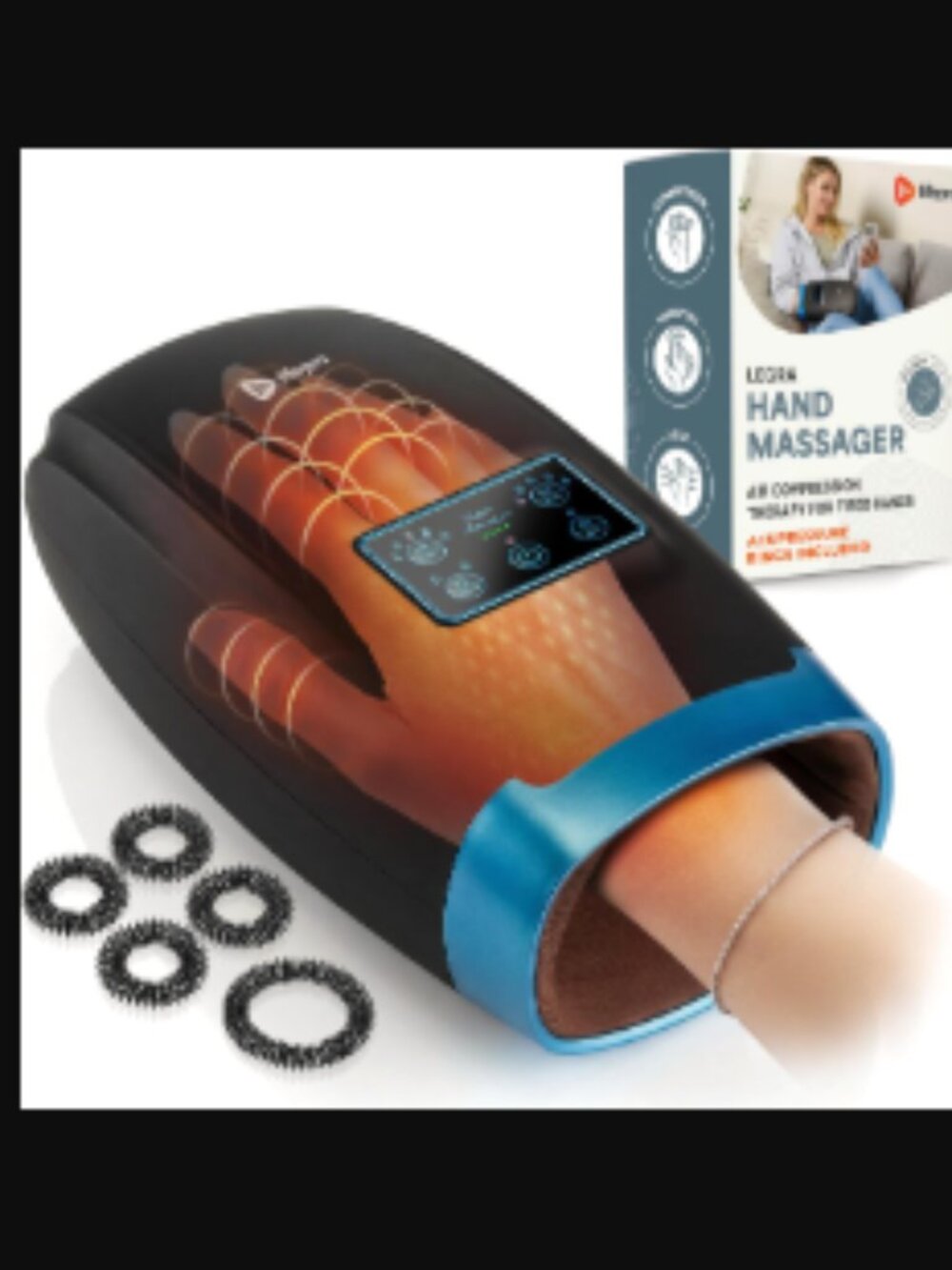 Lifepro Legra Cordless Hand Massager with Heat, Compression